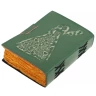 "Heart Fairy" Leather Journal, Green, with Clasp, Vintage Paper, 17.5x13 cm