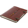 Big Leather Journal with Circle Mandala and Seven Chakras Stones