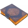 Blue Leather Grimoire "Flower of Life" with Gemstone