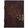 Leather Journal "Celtic Cross", Patinated Finish, Vintage Paper, 18.5x13.5 cm