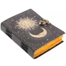 Celestial Sun and Moon Leather Grimoire with Handmade Paper