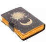 Celestial Sun and Moon Leather Grimoire with Handmade Paper