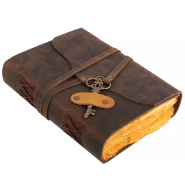 Luxuriöses Leder-Notizbuch Tagebuch mit Schlüssel: Schließe deine Geheimnisse auf!