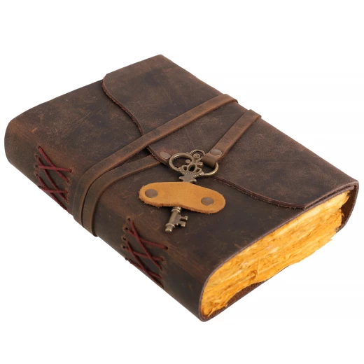 Luxusní kožený zápisník s klíčkem: Odemkni svá tajemství!