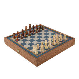 Šachy a Vrhcáby Tyrkys, souprava 2v1 velikost 41x41cm
