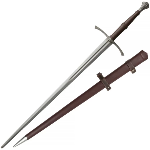 HEMA Trainingslangschwert Hans Talhoffer mit floralem Gefäß und Ledergriff