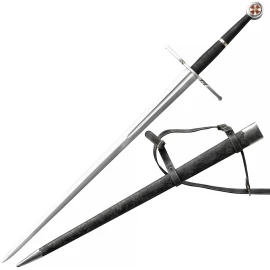 Kreuzritter-Langschwert Hugues de Payens für HEMA und Schaukampf, Federstahl