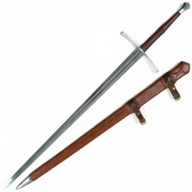Bitevní dlouhý meč "Vanguard" s rukojetí z pravé kůže