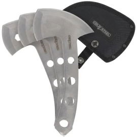 Set aus drei Sport-Wurfäxten aus Edelstahl mit Nylon-Scheide - Outlet