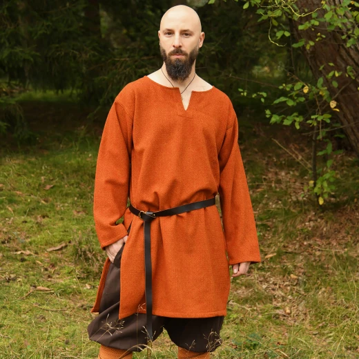 Wikinger Wolltunika – Diamantköper – Orangerot