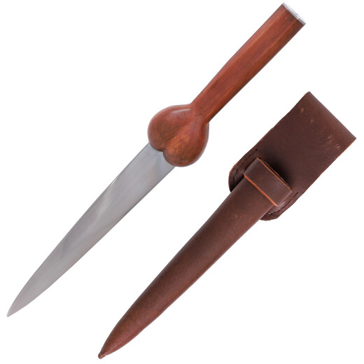 Short Bollock Dagger with leather sheath