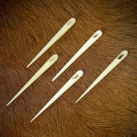 Set of 5 Viking Horn Needles | Hand-Carved | Medieval Sewing - Outlet