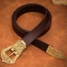 Viking Leather Belt 'Birka', Horse & Snake, 3 cm - Outlet