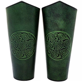 Lange Leder-Armschienen mit keltischer Spirale - Outlet