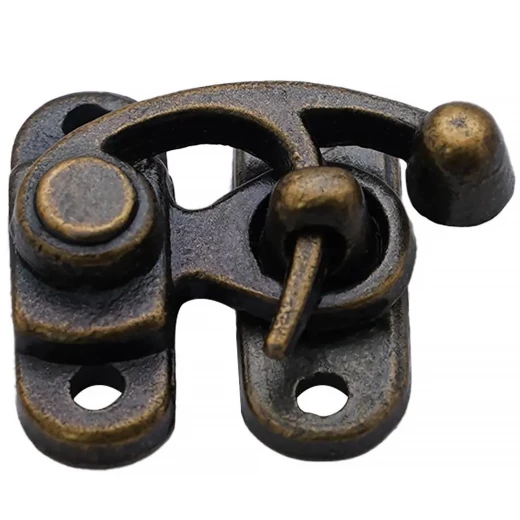 Set mit 3 Verschlüssen für Taschen und Bücher, Altmessing, 26 x 28 mm