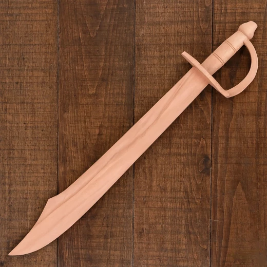 Dřevěný pirátský tesák – Cvičný meč z bukového dřeva - Outlet