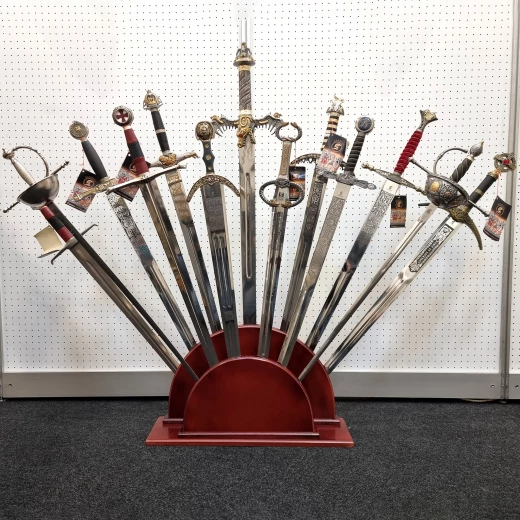 Wooden Display Stand for 13 Swords, "Armory" Style