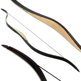 Traditioneller Reiterbogen Black Horse aus Eschenholz mit schwarzem Fiberglas, 127 cm - Outlet