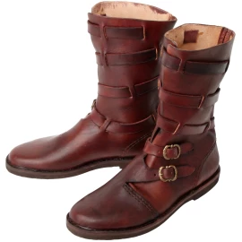 Halbohe Lederstiefel Herzog mit Gussschnallen