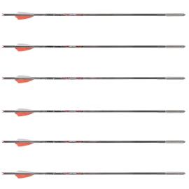 AXE Micro .166 Carbon-Armbrustbolzen, rote Befiederung, 6er-Set - Outlet