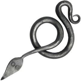 Hand-Forged Steel Serpent Pendant – Midgard Talisman 89*39mm - Outlet