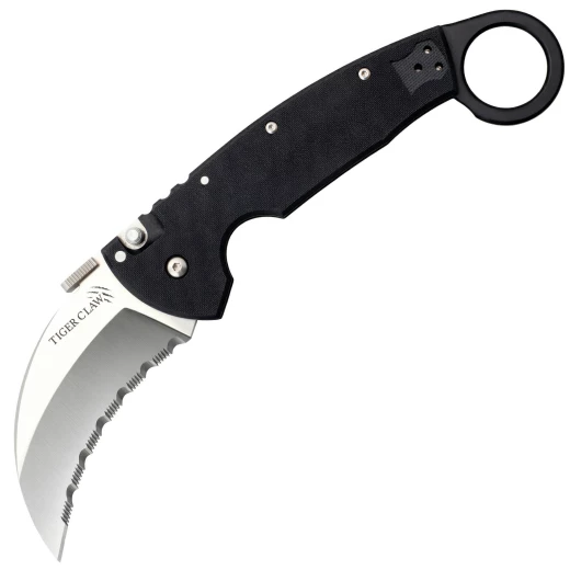 Taktický zavírací karambit Tiger Claw se zubatým ostřím - Outlet