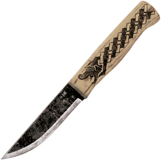 Viking Knife "Norse Dragon" with Leather Sheath, 1095 Steel