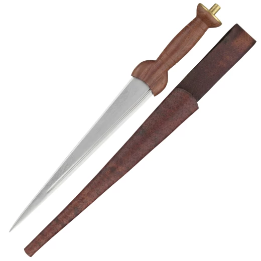 Early Scottish Highland Dirk with Carved Wooden Grip and Sheath - Outlet