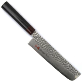 Traditional Japanese Damascus Nakiri Knife with Hammered Blade - Outlet