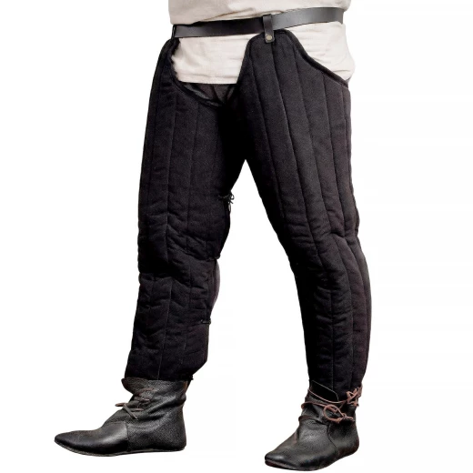 Prošívané nohavice ze silného plátna, polstrovaná zbroj na nohy