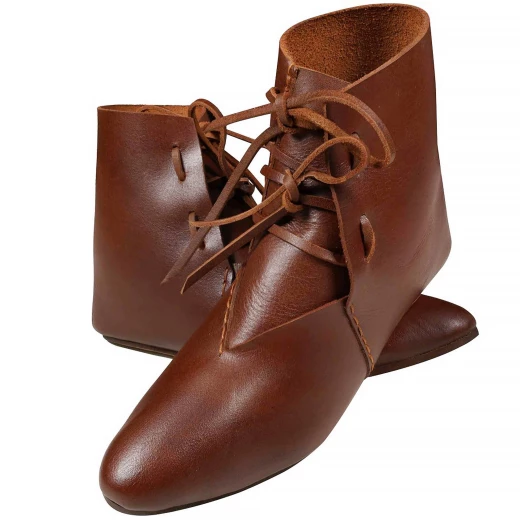 Medieval Ankle Boots, Brown, 12th-15th Century
