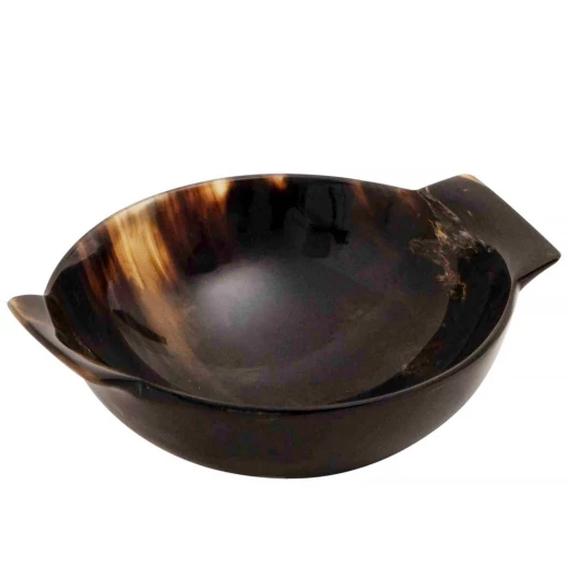Genuine Horn Bowl with Handles, Polished, Various Sizes - Outlet