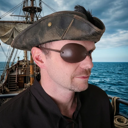 Piraten Augenklappe aus Leder - Outlet