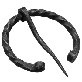 Hand-Forged Twisted Penannular Brooch with Scrolled Terminals for Cloaks - Outlet