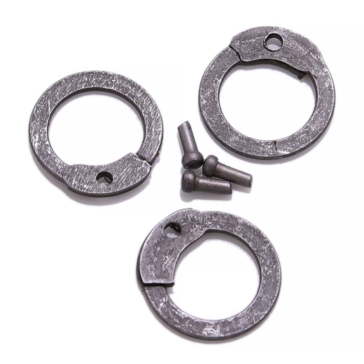 Flache Ringe 9 mm mit Rundnieten, Baustahl, 1 kg