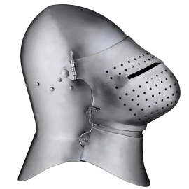 Late Medieval Polished Steel Great Bascinet, 1400-1450