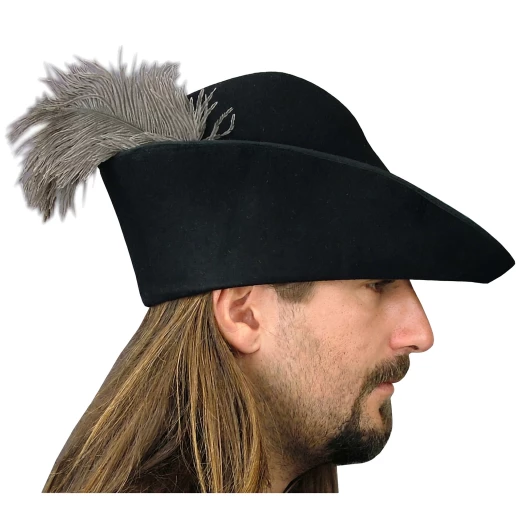 Špičatý klobouk Bycocket s ptačím perem ve stylu Robina Hooda