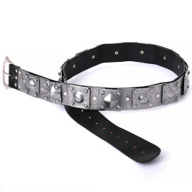 Medieval Warlord Studded Leather Belt with D-shaped buckle