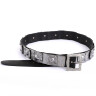 Medieval Steel-Studded Leather Belt with Rectangular Buckle