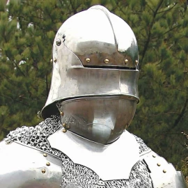 German Gothic Sallet with Bevor – c. 1480