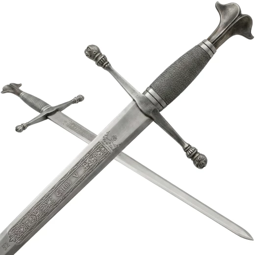 Vznešený krátký meč císaře Karla V. s heraldickou rytinou - Outlet