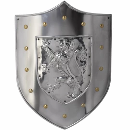 Metallschild mit heraldischem Löwen – Ritterliche Dekoration