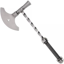 Full Metal Fantasy Axe with Hammer and Trefoil Cutout