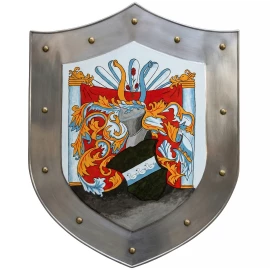 Custom Hand-Painted Gothic Heater Shield with Family Coat of Arms