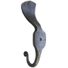 Hand-Finished Wrought Wall Hook with Leaf Design and Scroll - Outlet