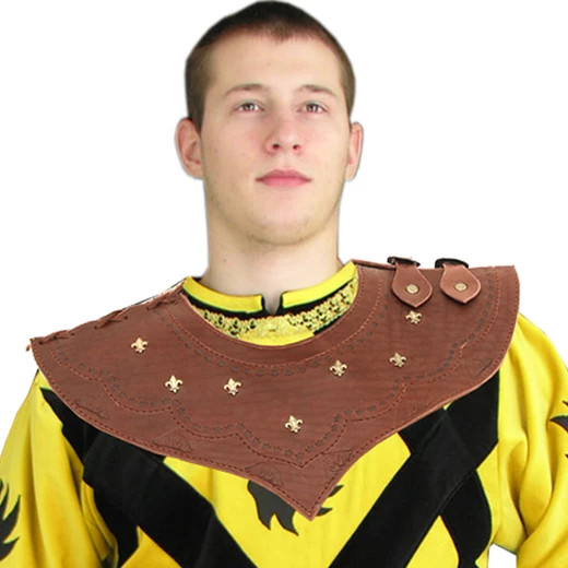 Leather gorget with Fleur-de-lys