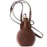 Leather-Clad Traveler's Canteen with Internal Glass Flask