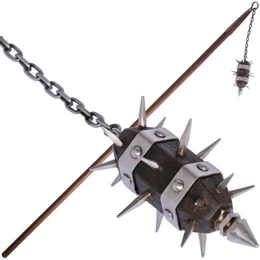 Okovaný cep s ostnitým tloukem, 13-15 stol