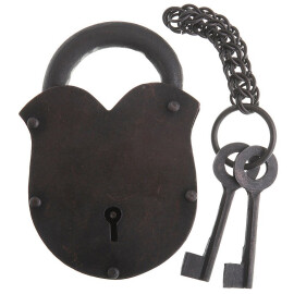 Antique Functional Padlock with two keys