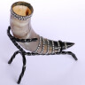 Studded Drinking Horn with Iron Stand